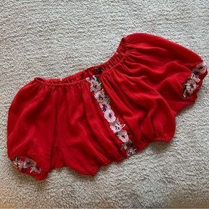 Embroidered Boho Off-Shoulder Top